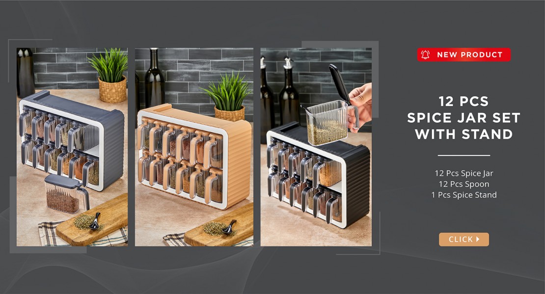 12 PCS SPICE JAR SET WITH STAND SERIES