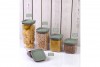 Square Suction  Storage Jar (900 ml) Coliseum Green