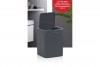 Striped Square Trash Can - Anthracite