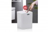 Striped Square Trash Can - White