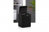 Striped Square Trash Can - Black