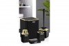 Striped Square Bathroom Set (5 Pcs) Gold - Black