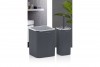 Striped Square Bathroom Set (2 Pcs) Chrome - Anthracite