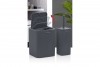 Striped Square Bathroom Set (2 Pcs) - Anthracite