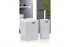 Striped Square Bathroom Set (2 Pcs) - White