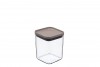 Square Suction  Storage Jar (900 ml) Coliseum Brown