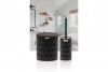 Diamond Bathroom Set (2 Pcs) Wooden - Black