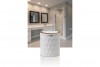 Diamond Trash Can White - Wooden