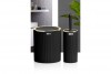 Striped Round Bathroom Set (2 Pcs) Gold - Black