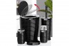 Elegance Bathroom Set (5 Pcs) Chrome - Black