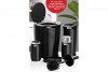 Elegance Bathroom Set (5 Pcs) Chrome - Black