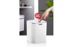Square Trash Can Chrome - White