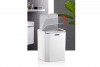 Square Trash Can Chrome - White