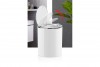 Round Trash Can - Chrome - White