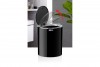 Round Trash Can - Chrome - Black