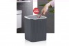 Striped Trash Can Chrome Anthracite