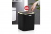 Striped Trash Can Gold - Black