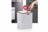 Striped Trash Can Wooden - White