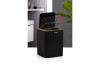 Striped Trash Can Wooden - Black