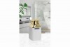 Striped Square Soap Dispenser - Gold - White