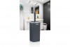 Striped Square Toilet Brush & Holder Chrome - Anthracite