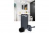 Striped Square Toilet Brush & Holder Chrome - Anthracite