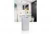 Striped Square Toilet Brush & Holder Chrome - White