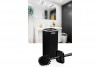 Striped Square Toilet Brush & Holder Chrome - Black