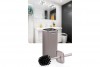 Striped Square Toilet Brush & Holder Chrome - Brown