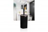 Striped Square Toilet Brush & Holder Rose - Black