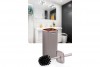 Striped Square Toilet Brush & Holder Rose - Brown