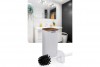 Striped Square Toilet Brush & Holder Wooden - White