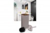 Striped Square Toilet Brush & Holder Wooden - Brown