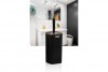 Striped Square Toilet Brush & Holder Wooden - Black
