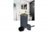 Striped Square Toilet Brush & Holder Gold - Anthracite