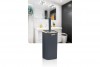 Striped Square Toilet Brush & Holder Gold - Anthracite