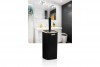 Striped Square Toilet Brush & Holder Gold - Black