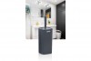 Striped Square Toilet Brush & Holder Anthracite