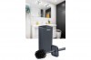 Striped Square Toilet Brush & Holder Anthracite