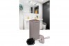 Striped Square Toilet Brush & Holder Brown