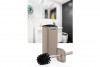 Square Toilet Brush & Holder Chrome - Brown