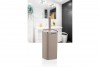 Square Toilet Brush & Holder Chrome - Brown