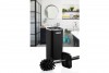 Square Toilet Brush & Holder Chrome - Black