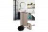Square Toilet Brush & Holder - Brown