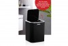 Square Trash Can Chrome - Black
