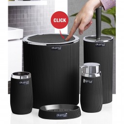 Bella Bathroom Set (5 Pcs) Chrome - Black