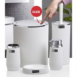 Bella Bathroom Set (5 Pcs) Chrome - White