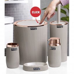 Bella Bathroom Set (5 Pcs) Rose - Brown