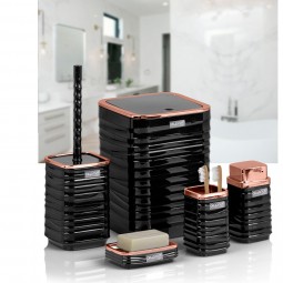 Luna Square 5 PCS Bathroom Set/Rose-Black