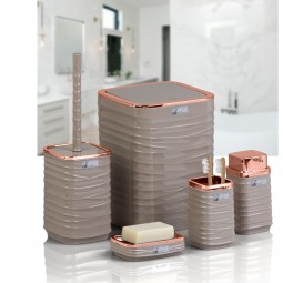 Luna Square 5 PCS Bathroom Set/Rose-Brown